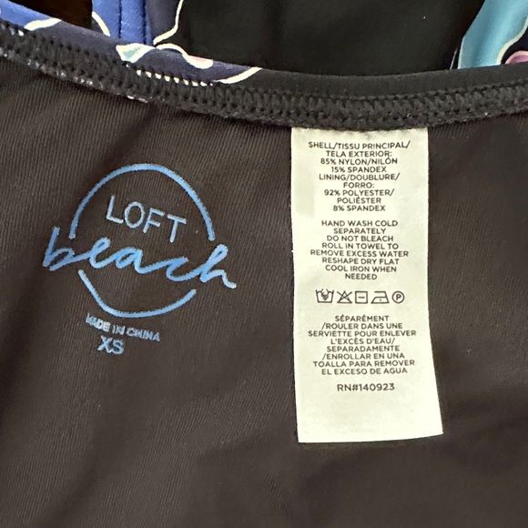 Loft Beach Floral Asymmetrical Bandeau Swimsuit - Picture 10 of 11